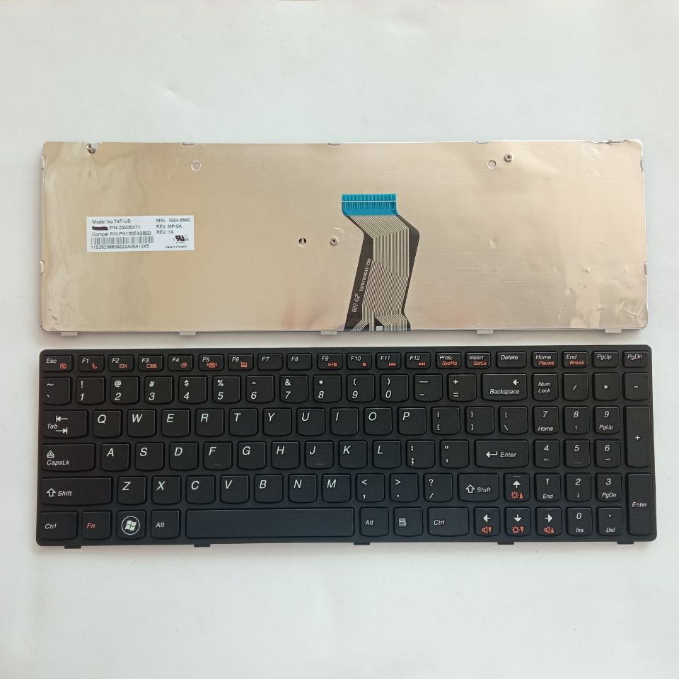 Picture of New Replacement Laptop Keyboard For LENOVO G580 BLACK FRAME BLACK (OEM) US Layout